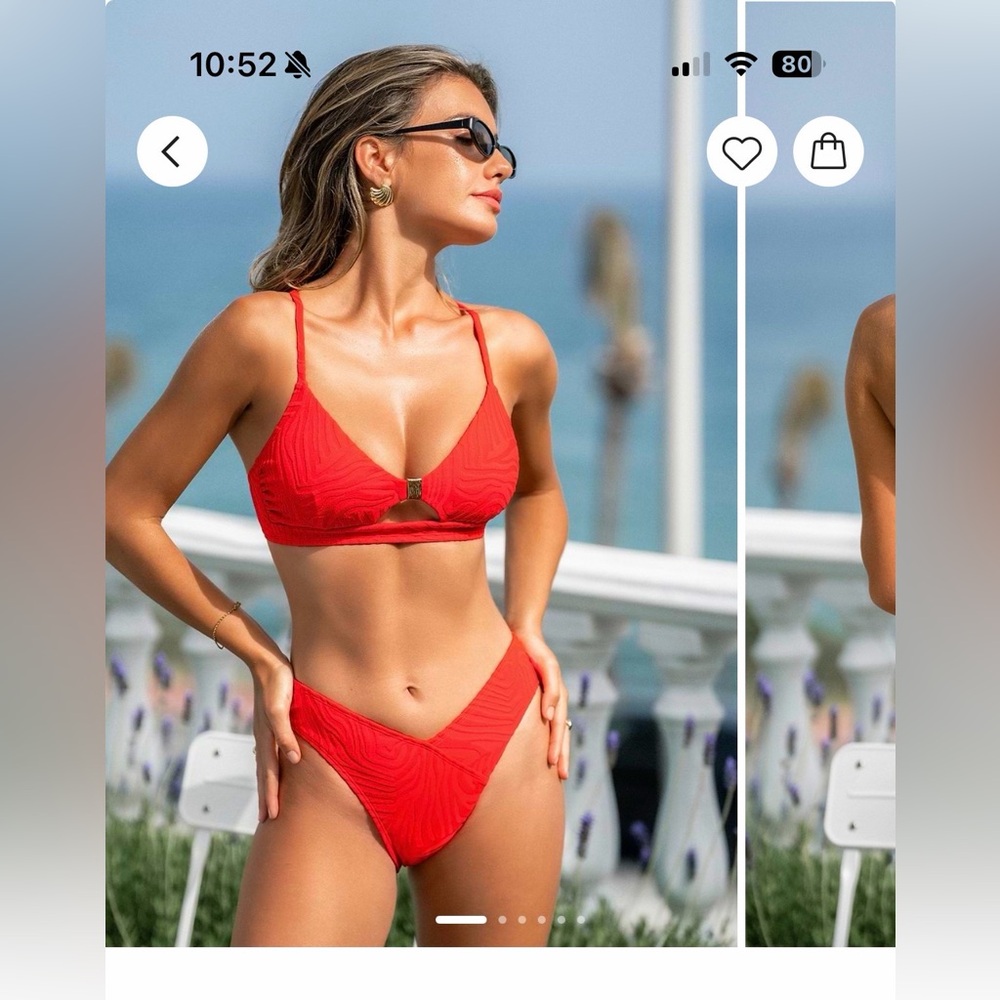 CUPSHE Red Bikini Top